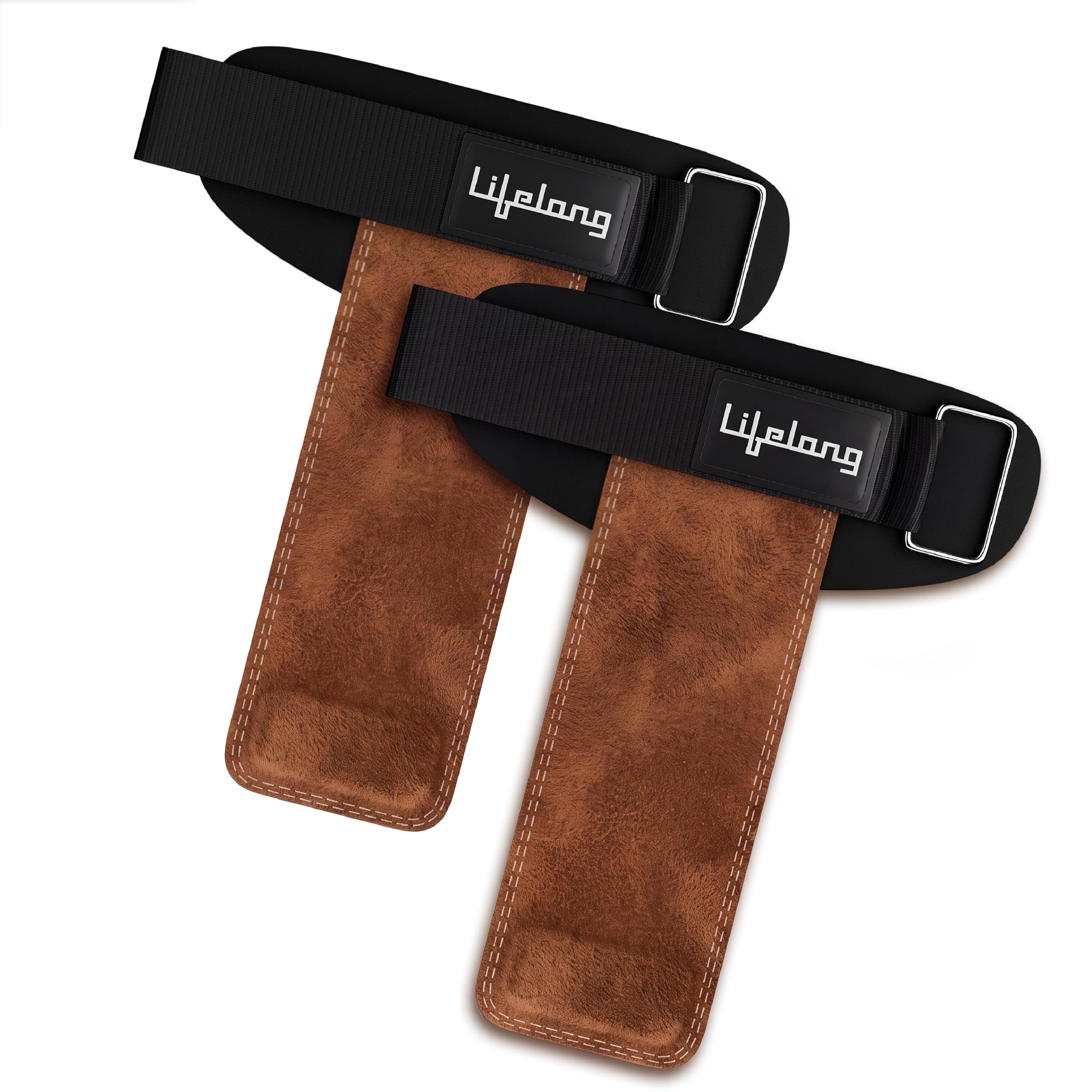 Lifelong Leather Weight Lifting Straps with Wrist Support | Grip Straps for Weight Lifting | Wrist Band for Workout | Fitness Accessories for Men & Women | Home Workout Equipment-picture-11