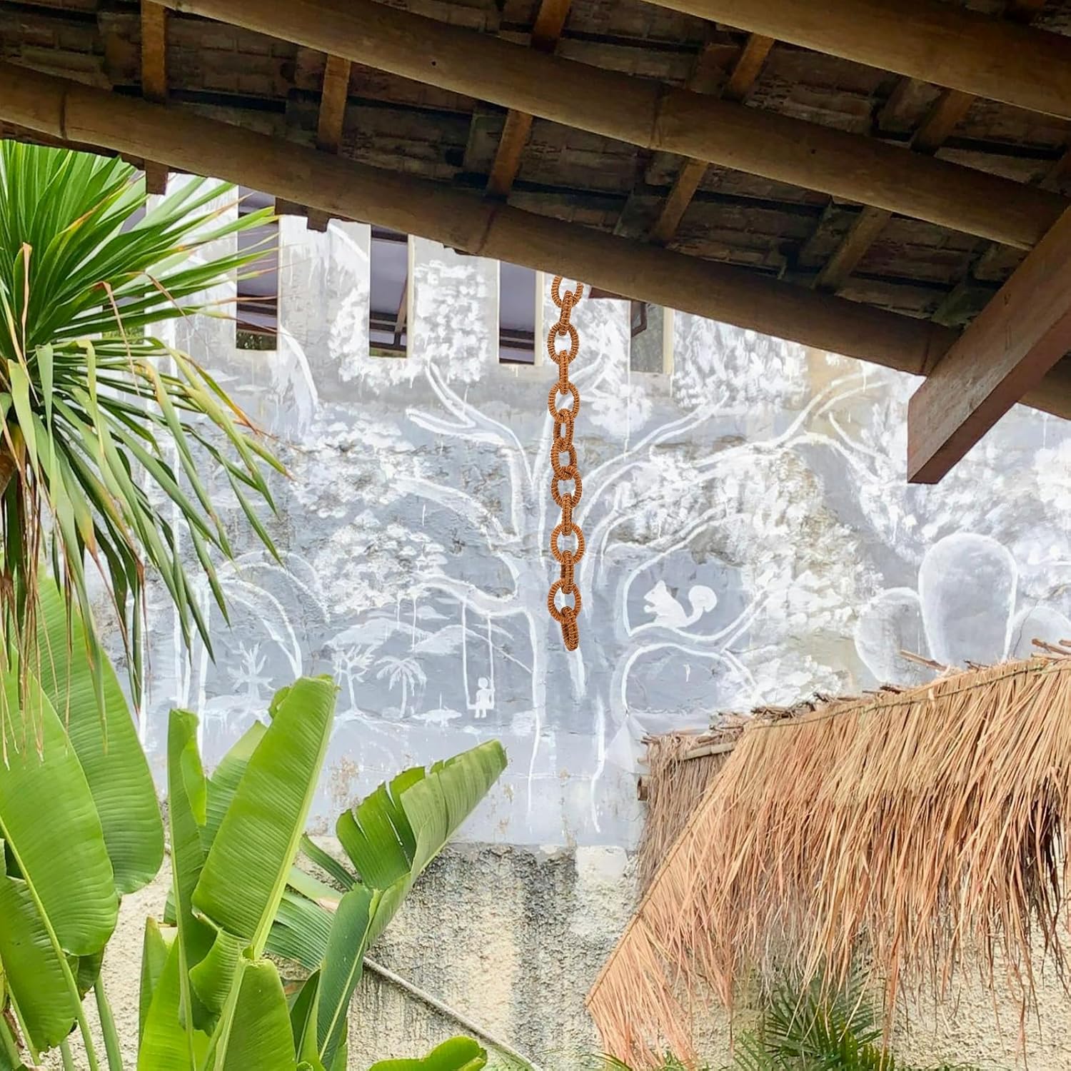 DECHOUS Decorative Rustic Chain Link, Boho Chain Link Decor for Coffee Table, Rattan Garland for Home Decor, Coffee Table, Farmhouse Decor, 17 Inch - Image 8