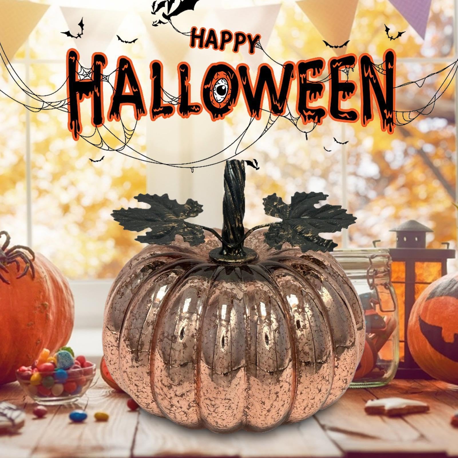 Lampada a forma di zucca di Halloween, luce a forma di zucca, timer, LED, decorativa | Lampada da scrivania per autunno festa del Ringraziamento libreria interna camera da letto soggiorno