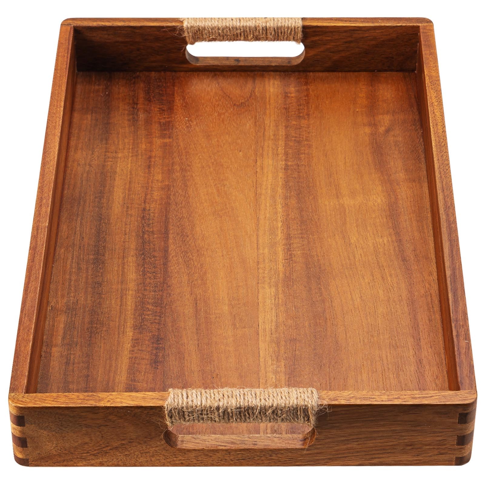 Acacia Wood Serving Tray with Handles