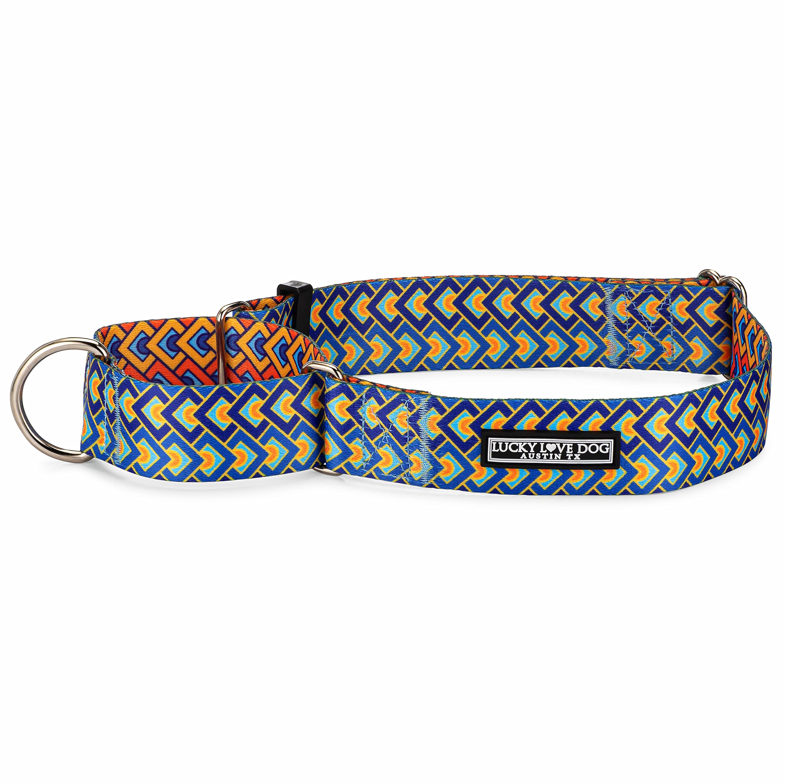 Lucky Love Dog Wide Martingale Dog Collar - No-Slip, Durable, & Soft Webbing 1.5 inch Martingale Collar for Dogs Male and Female Ideal for Training &