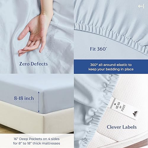 Miniatura 4 de Mayfair Linen - Juego de sábanas 100% algodón orgánico tamaño King - Juego de 4 piezas de percal de algodón orgánico, tejido de tamaño King, suave,