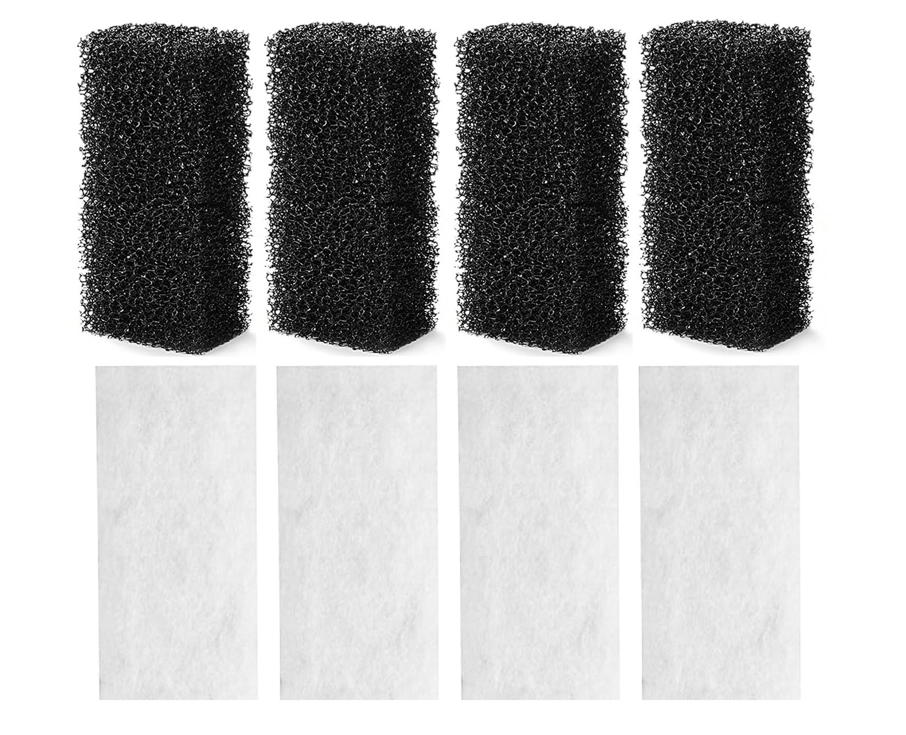 Tigerlily Enterprises 8-Pack Dual Action Activated Carbon Foam & Bio-Cotton Pads for WB-G220 Hang-On-Back Filters 550L/h