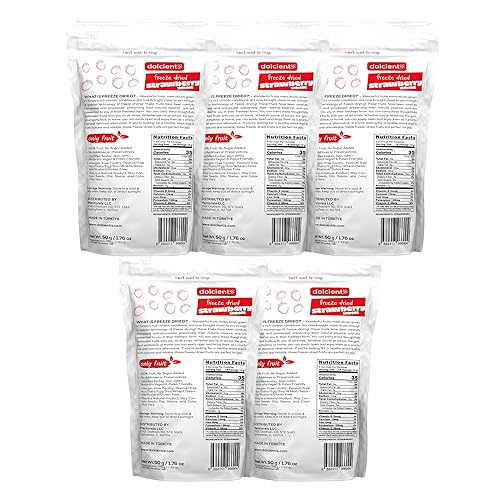 Miniatura 2 de Dolcientis Fresas liofilizadas en rodajas  Snacks de frutas 100% naturales  Suministro de alimentos de emergencia 25 años de vida útil  Sin OMG,
