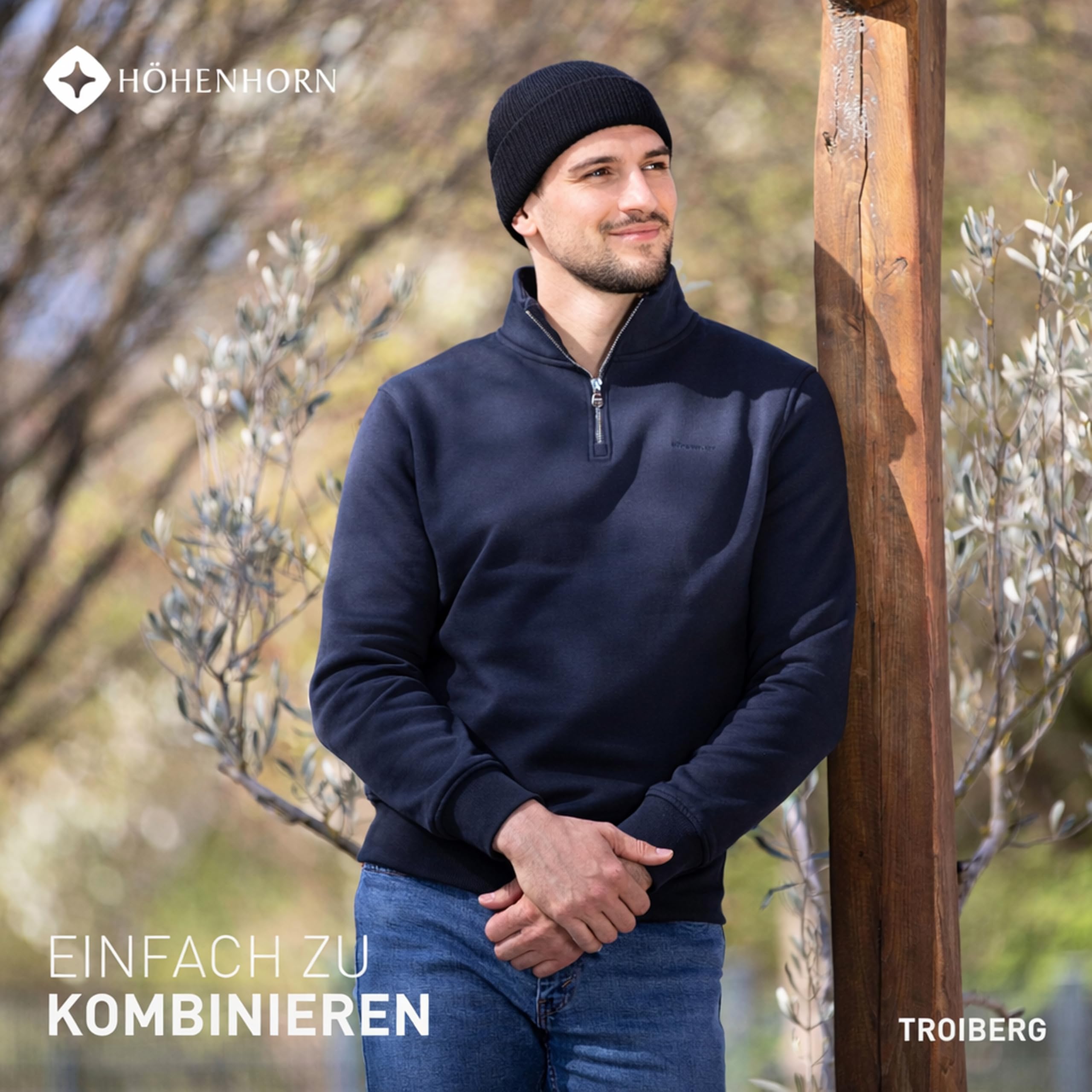 Höhenhorn Troiberg Pull pour Homme avec col zippé 1/4 Bleu 3XL Bleu 3XL
