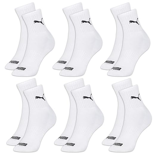 Kit 06 Pares Meia Puma Cano Médio Esportiva Everyday Algodão Adulto Unissex