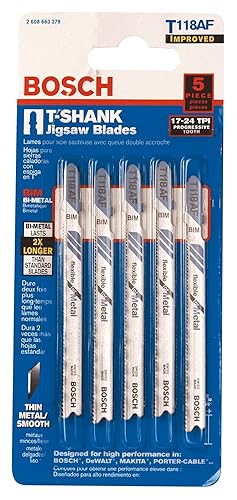 Bosch Sierra caladora bimetálica con vástago en T T118AF cuchillas de 3-58"