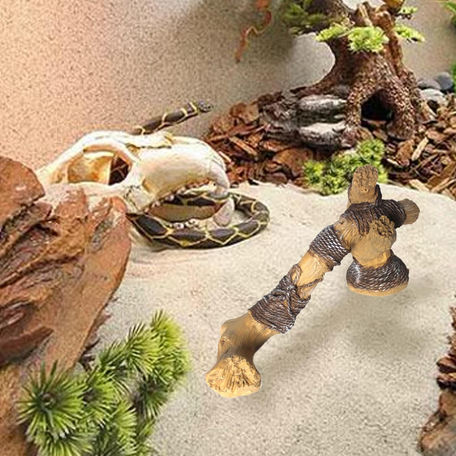 Rama trepadora de reptiles, decoración de tanque de resina para reptiles, accesorios de rama de árbol para acuarios, ideal para arañas y otras mascotas trepadoras, potenciador natural del hábitat