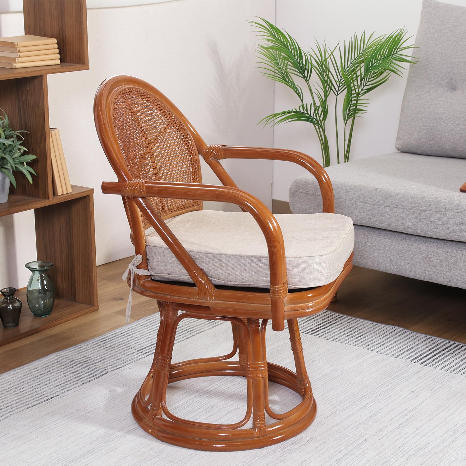 不二貿易 回転チェア ラタン(藤) Amazon.co.jp: 不二貿易 ラタン 籐 椅子 回転チェアハイ 幅51×奥行54
