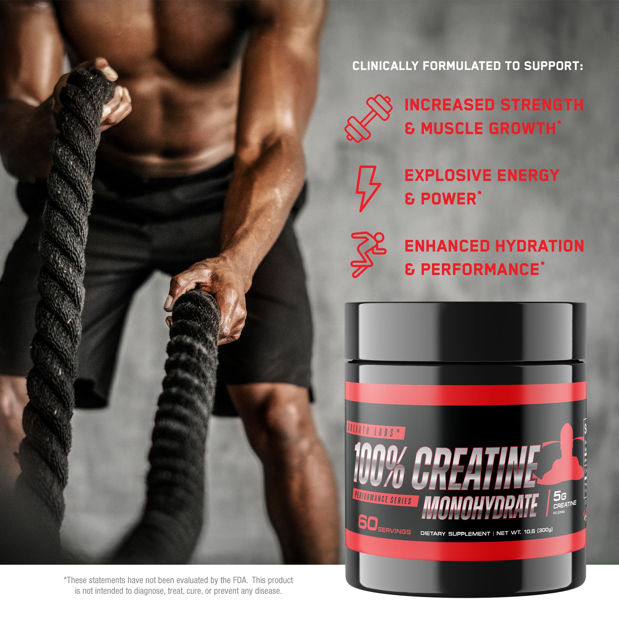 Goliath Labs Pure Creatine Monohydrate Powder, Unflavored, 300g, 60 Serves — Amazon image 2