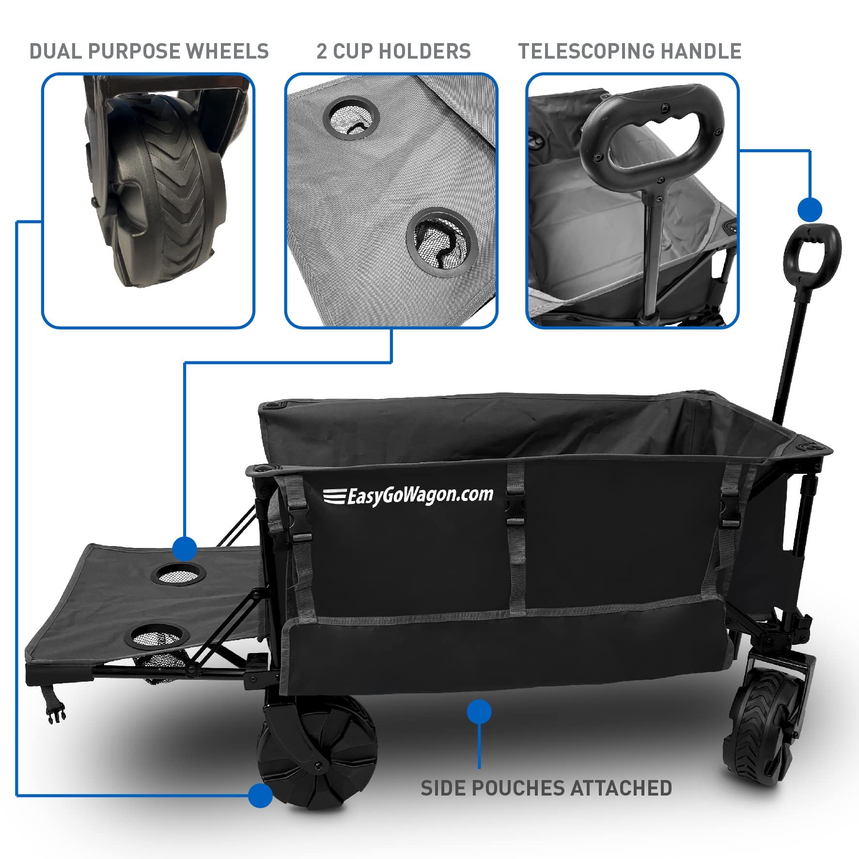 Buy EasyGoProducts Deluxe Folding Beach Wagon Big Wheel Beach Cart w