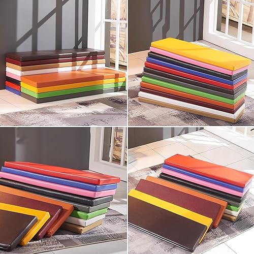 Miniatura 6 de Cojines de banco personalizados, cojín de asiento de banco de piel sintética impermeable para muebles de interiorexterior, almohadilla de banco de
