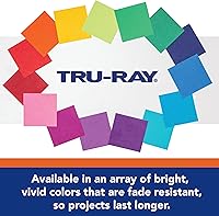 Vista 4 de Tru-Ray Papel de construcción, 10 colores vibrantes, 9 x 12 pulgadas, 50 hojas