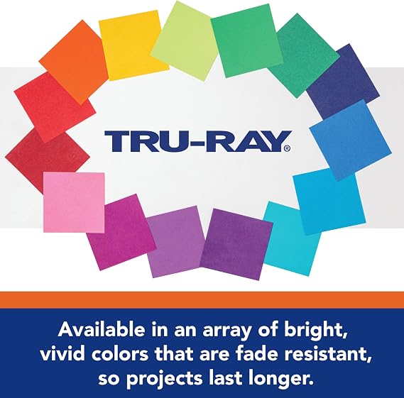 Tru-Ray Construction Paper, 12 x 18, 50% Recycled, Atomic Blue, Pack Of 50