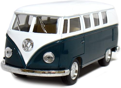Miniatura 14 de KiNSMART Volkswagen Classic Bus 1962 escala 1:32 de 5 pulgadas, modelo de metal fundido a presión, acción de retroceso
