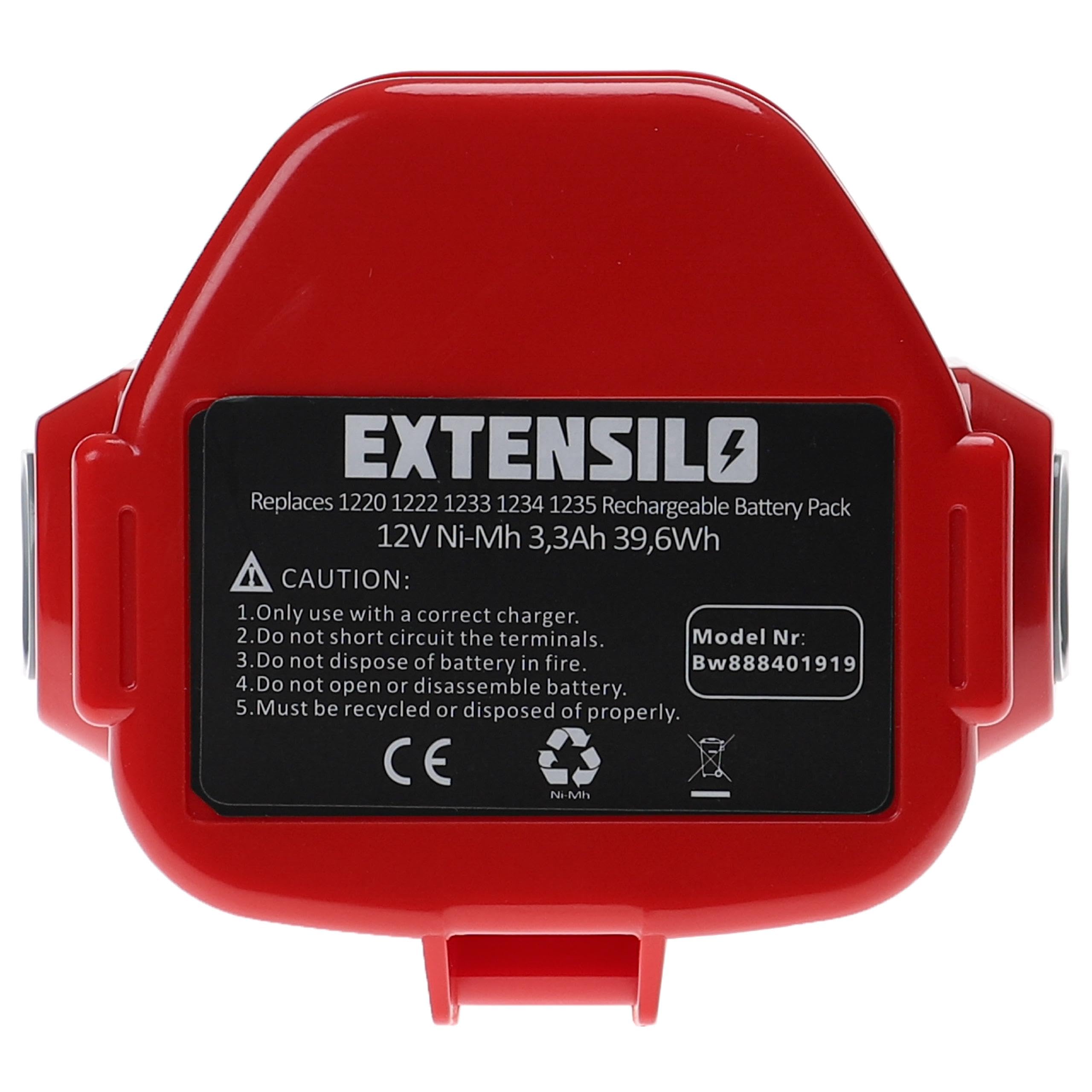 2x batteria compatibile con Makita 8271, 8271DWAE, 8271D, 8271DWE, 8271DWPE, 8270DWE, 8270DWPE utensile (3300 mAh, NiMH, 12 V)