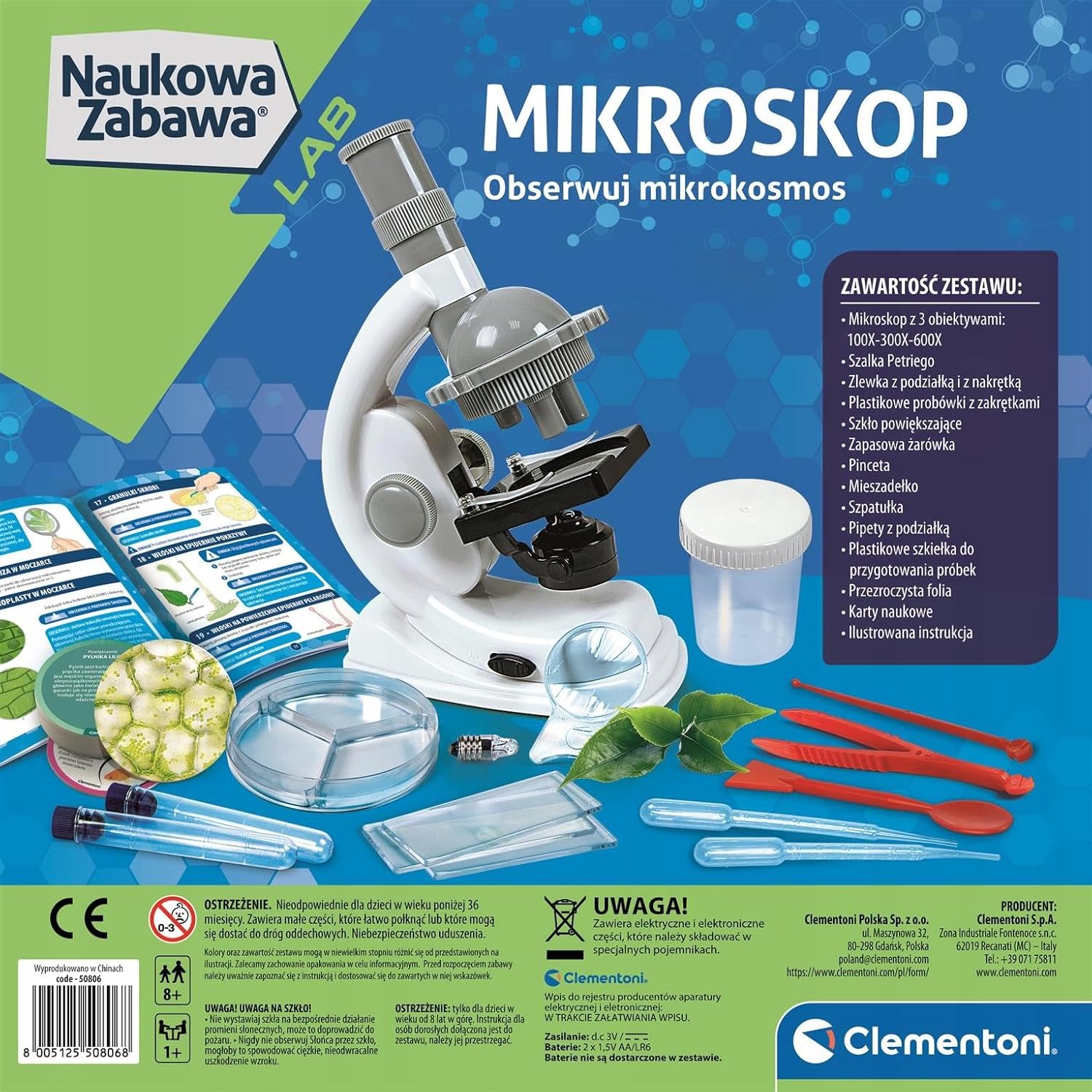 Clementoni Kids Microscope Science Fun Experiments, 50806