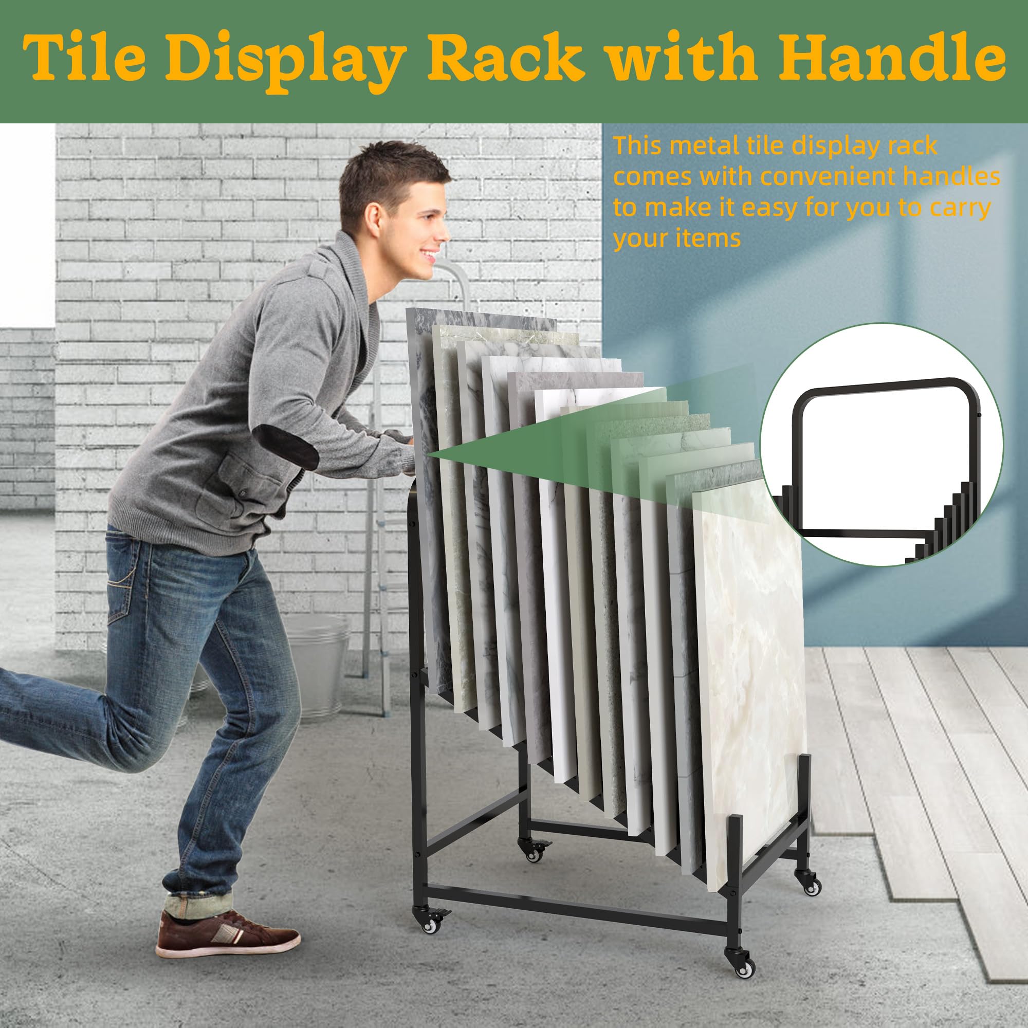 Snapklik.com : 12-Tier Tile Sample Display Stand, Rolling Tile Sample ...