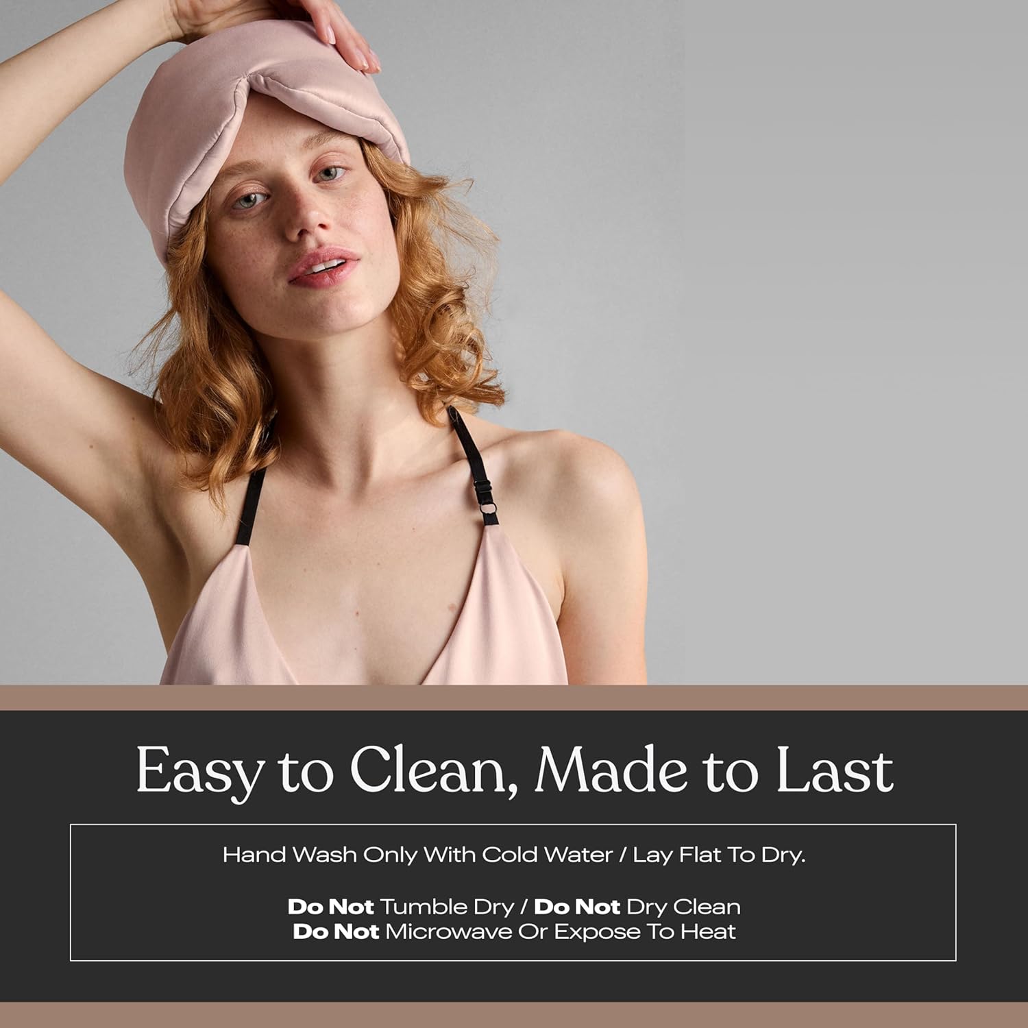 Lunya Weighted Silk Sleep Mask – Mulberry Silk Eye Cover with Cooling Glass Beads, Noise-Reducing Fit, Washable Fabric, and Travel Pouch – Sleeping Mask for Men and Women - Delicate Pink - Small - Image 7