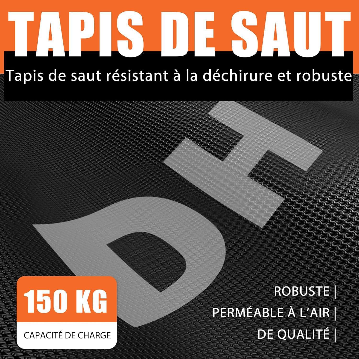 DH FITLIFE Trampoline de Fitness intérieur Pliable sans Installation | Ø121 cm (48 Pouces) | capacité de Charge 150 kg | 3 Niveaux de poignées réglables | Stable et Silencieux