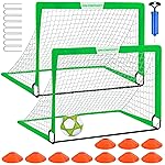 Kids Soccer Goals for Backyard Set - 2 of 4\' x 3\' Portable Soccer Goal Training Equipment, Pop Up Toddler Soccer Net with Soccer Ball, Soccer Set for Kids and Youth Games, Sports