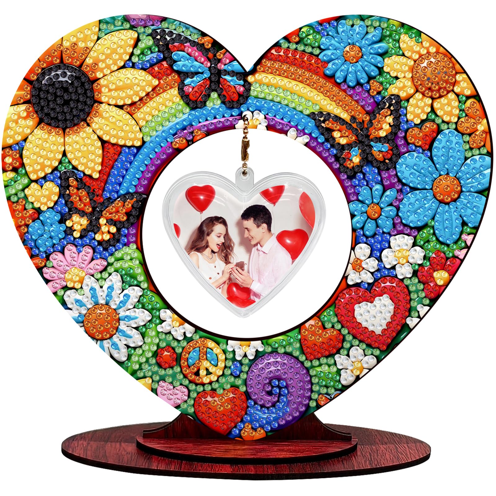 5D Diamond Art Kits for Adults, DIY Tabletop Ornament with Special Shaped Rhinestone, Diamond Dot Desktop Decor, Stand Up Gem Painting Fun Craft Gift for Beginners(Sunflower)