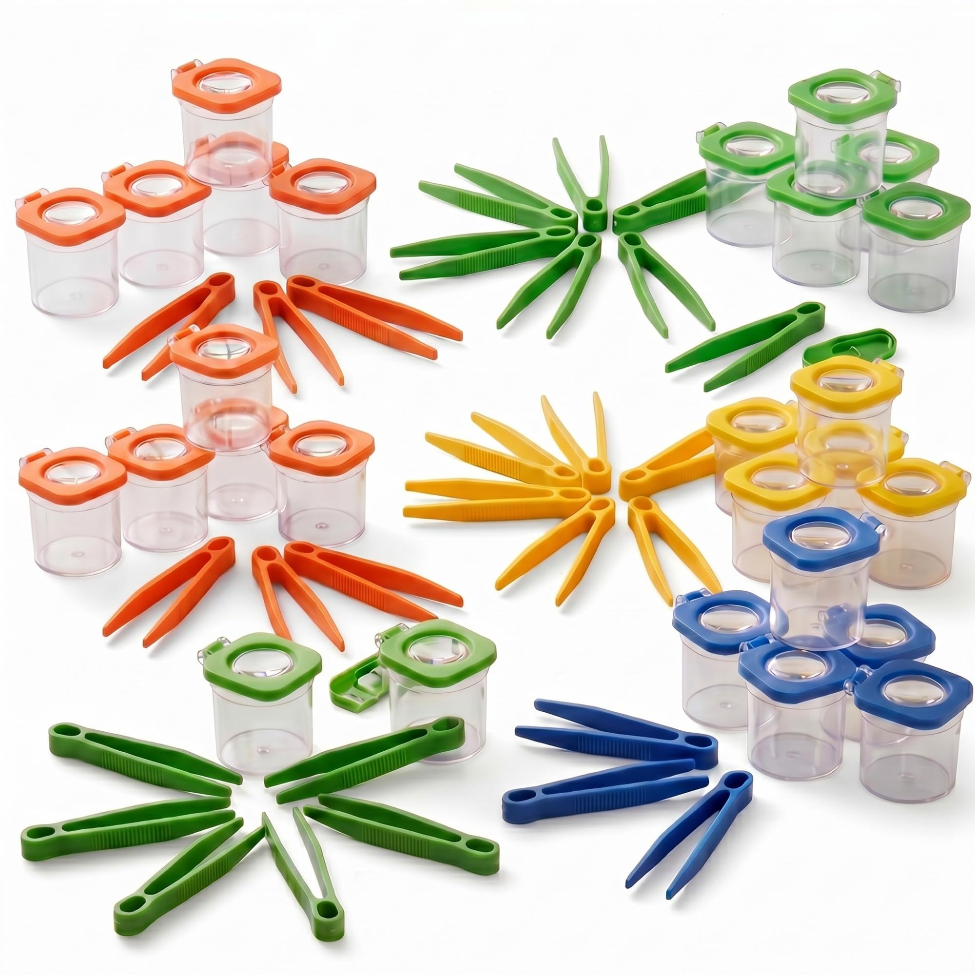 Photo 1 of *Minor damage to box* Halloscume 24 Pack Insect Bug Viewer Kit for Kids with Tweezers Explorer Outdoor Set Bug Catcher Containers for Insects Magnifying Insect Box Observation Kit for Science Nature Exploration Collecting