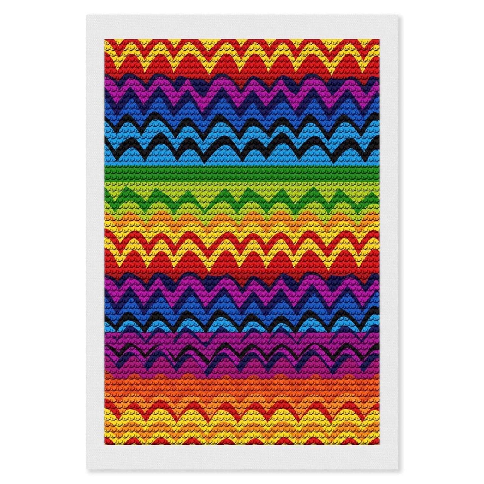 FekiLoot Gay Pride Rainbow Pattern1 Paint by Numbers Kit for Adults Beginner DIY Diamond Dots Paintings Round Full Drill Diamond Art Kits Picture Diamond Art Painting Kits for Home Decor 8"x12"
