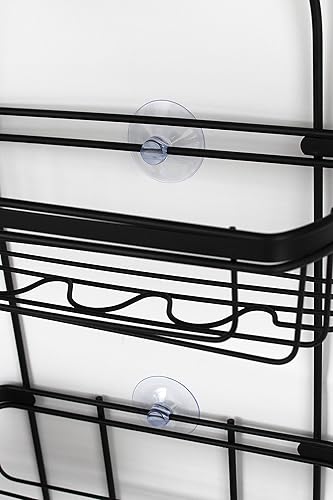 Miniatura 3 de Splash Home Puerta de baño o colgante de cabezal de ducha con dos cestas organizadoras, más estantes de almacenamiento para champú, jabones