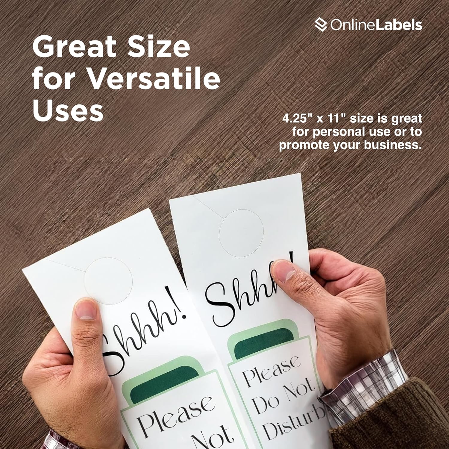 Door Hangers - 4.25 x 11 - Cardstock - Pack of 200, 100 Sheets - Inkjet/Laser Printer - Online Labels