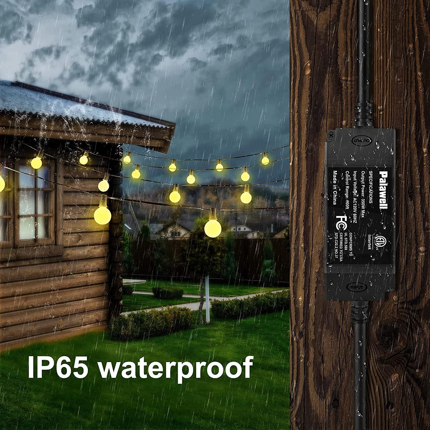 350W Outdoor Dimmer and Spare Remote,Light Switch for 0utdoor String Light