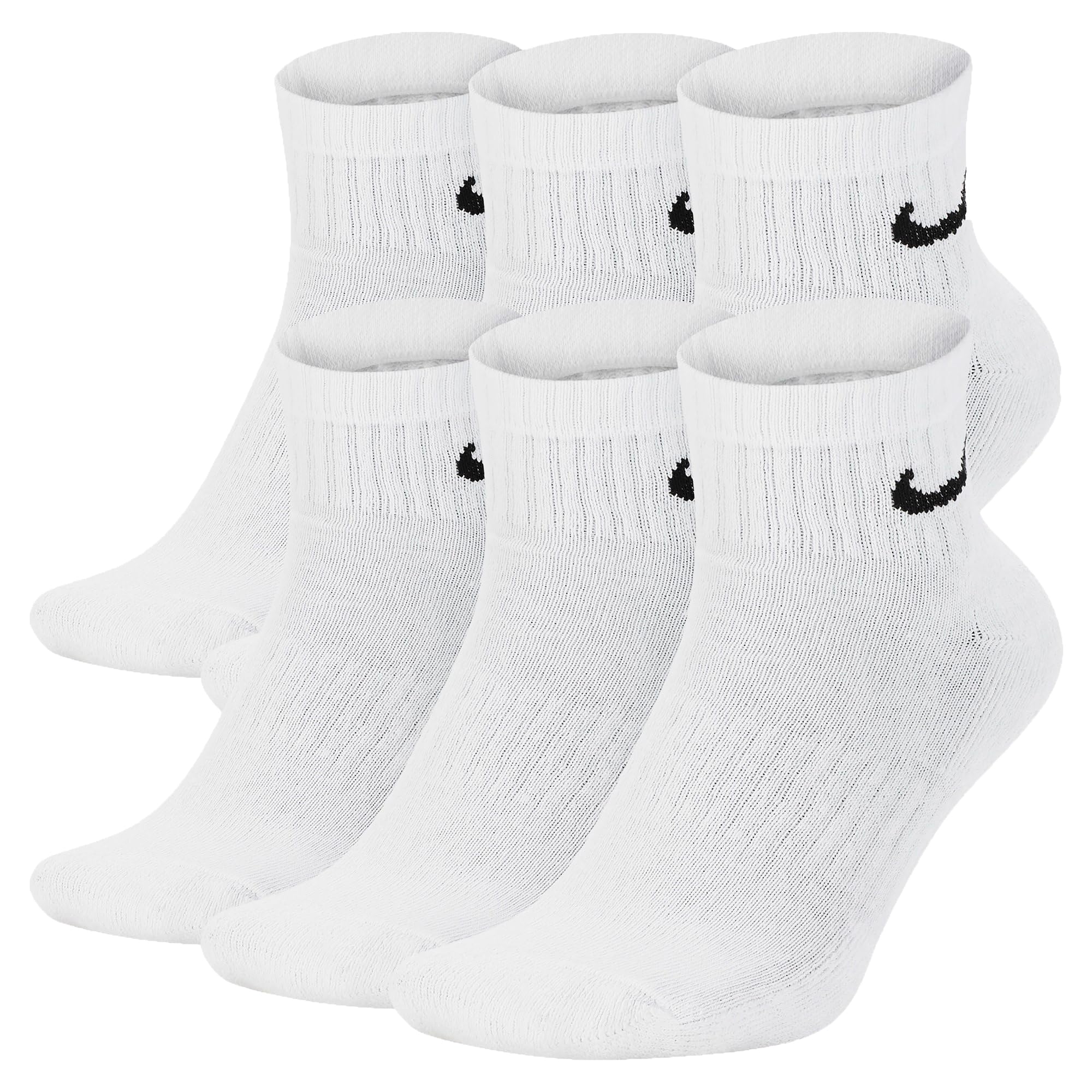Nike Unisex White Everyday Lightweight Mid Tops Training Socks Sx7677-100