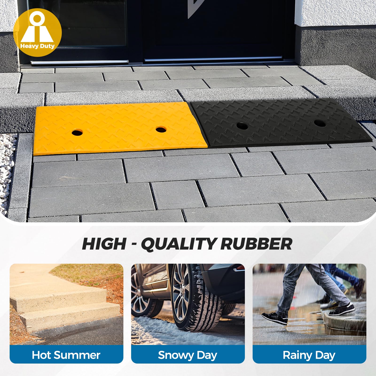 Snapklik.com : Nisorpa Rubber Curb Ramp, 40000 Lbs Weight Heavy Duty ...