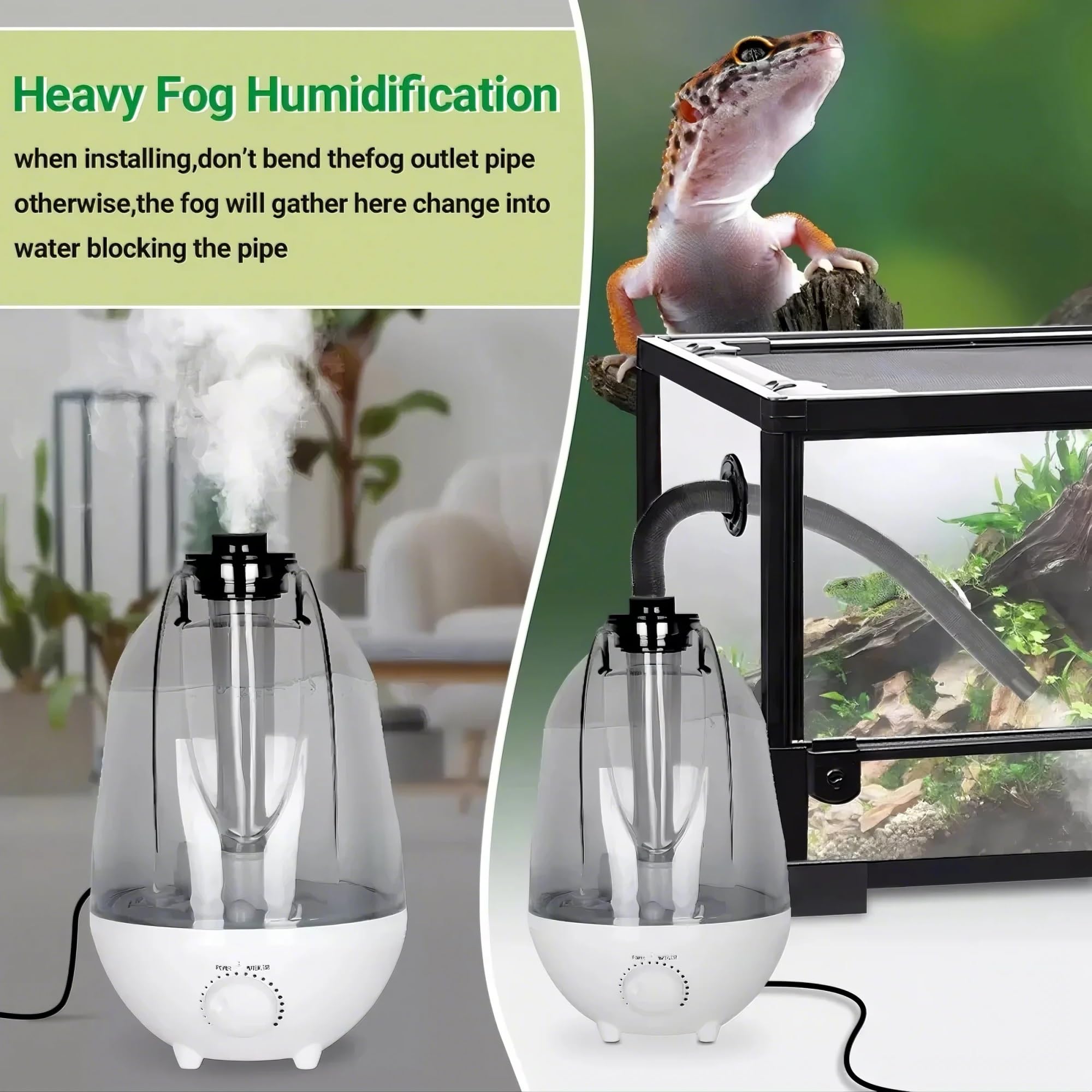 Humidificador para Reptiles, Deshumidificador con Ventilador Húmedo y Control de Humedad, Humidistato para Mascotas IHC-200(Gray)