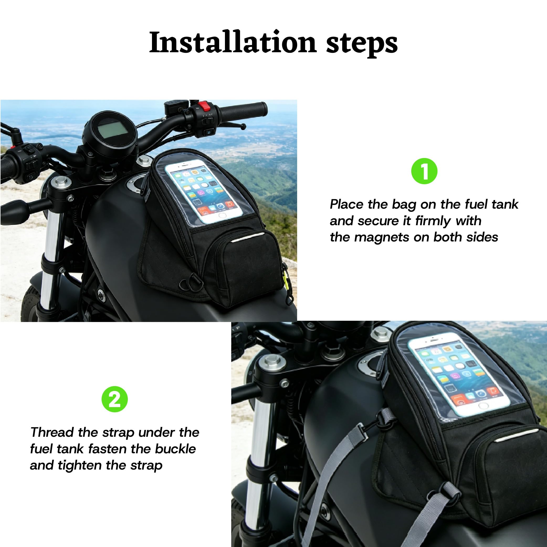 Borsa Serbatoio Moto Magnetica per Triumph Scrambler 1200 2019-2024, con Finestra Touchscreen, Impermeabile, per Uso Quotidiano e Viaggio