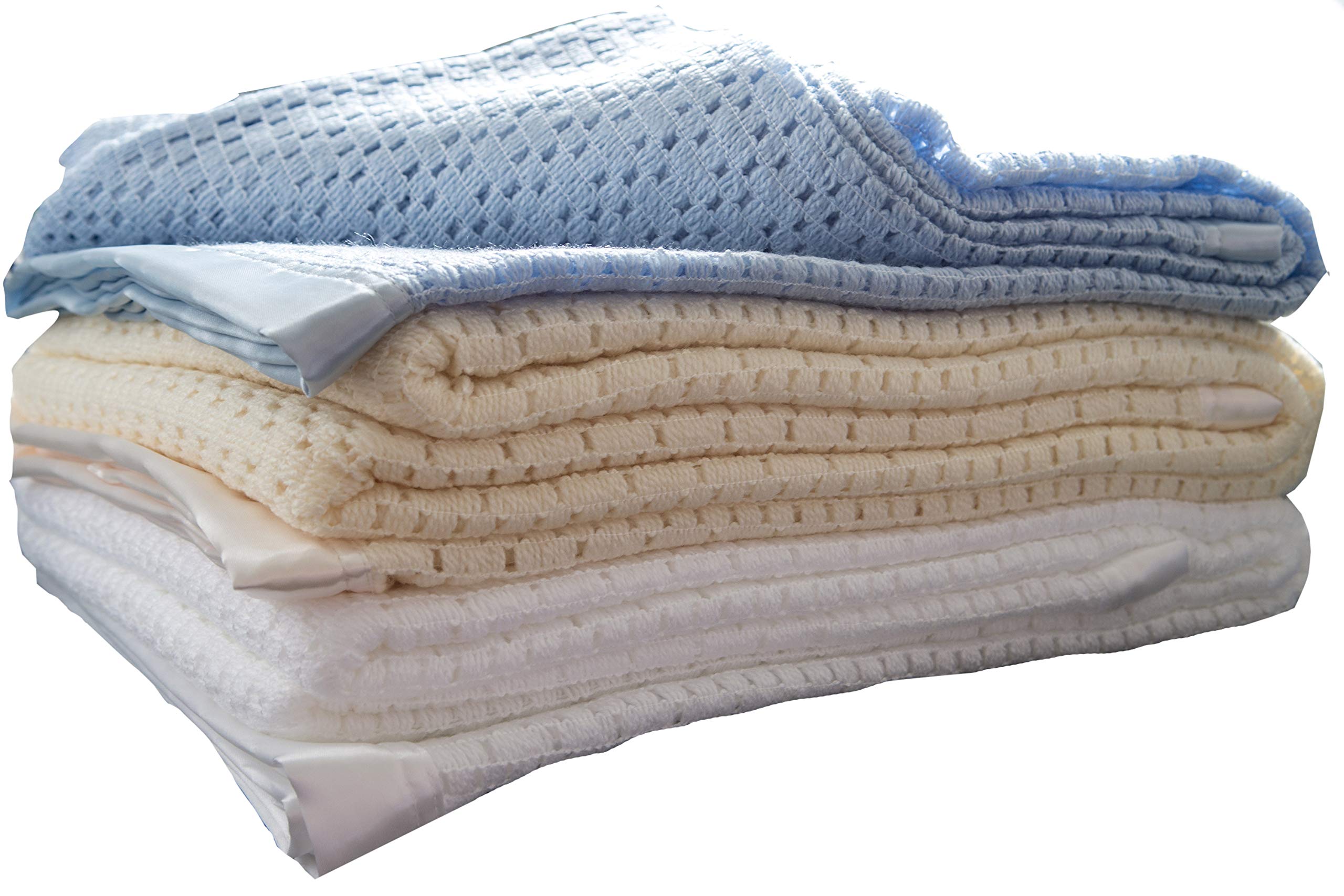 Snugglemore Lightweight 100% Acrylic Cellular Blanket (King 260 x 230cm, Blue)