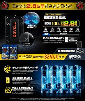 最強冷風服　ファン付きベスト2.8H急速満充電　男女兼用IP45防水　新品未開封 Amazon.co.jp: 055_【2025最強爆風32V超高出力体感-15℃】空調