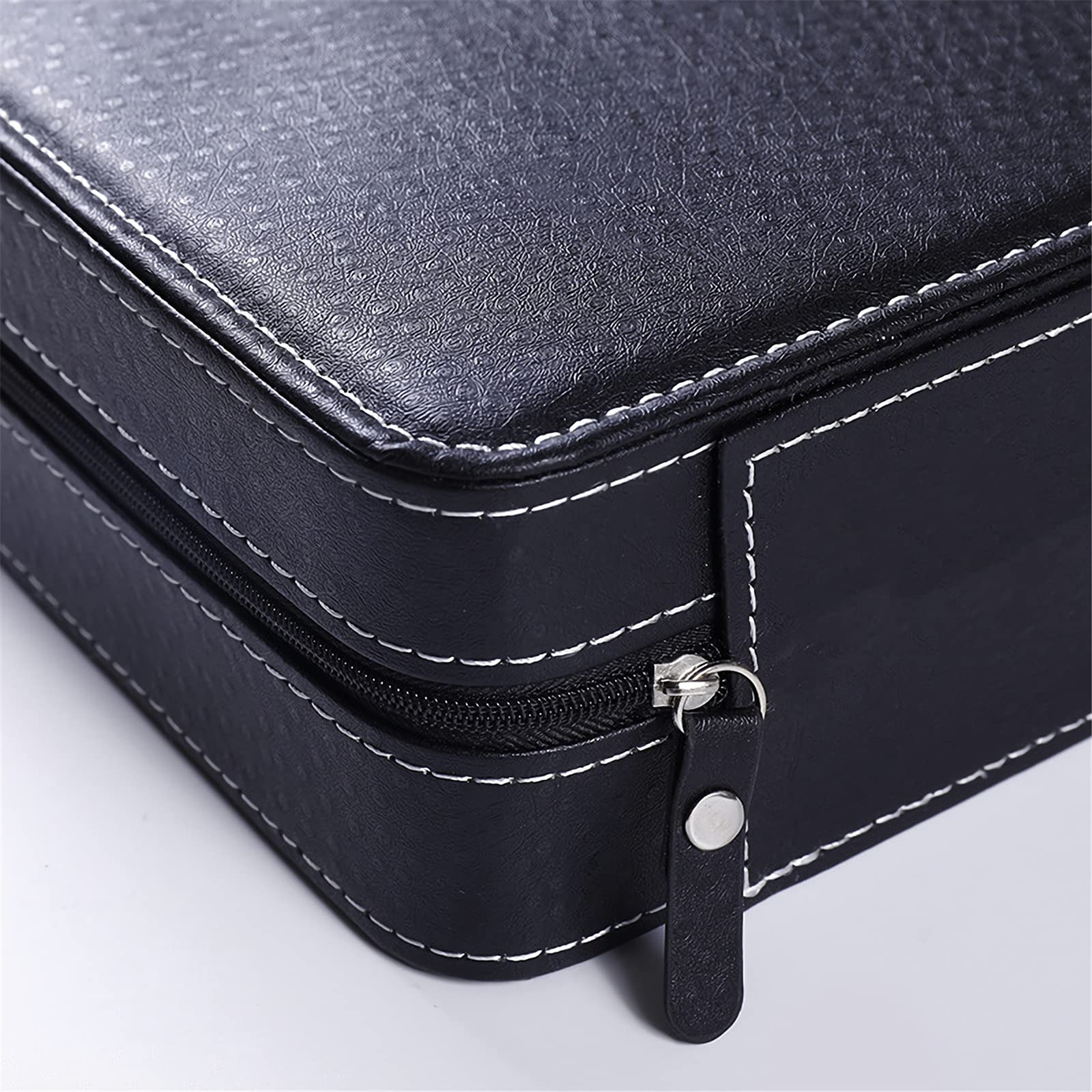Cajas para Relojes de Piel Estuche para Joyas de Cremallera con 10 Compartimientos Caja de Almacenamiento para Relojes o Joyería Organizadore Portátil Cajas de Regalo Joyería Accesorios