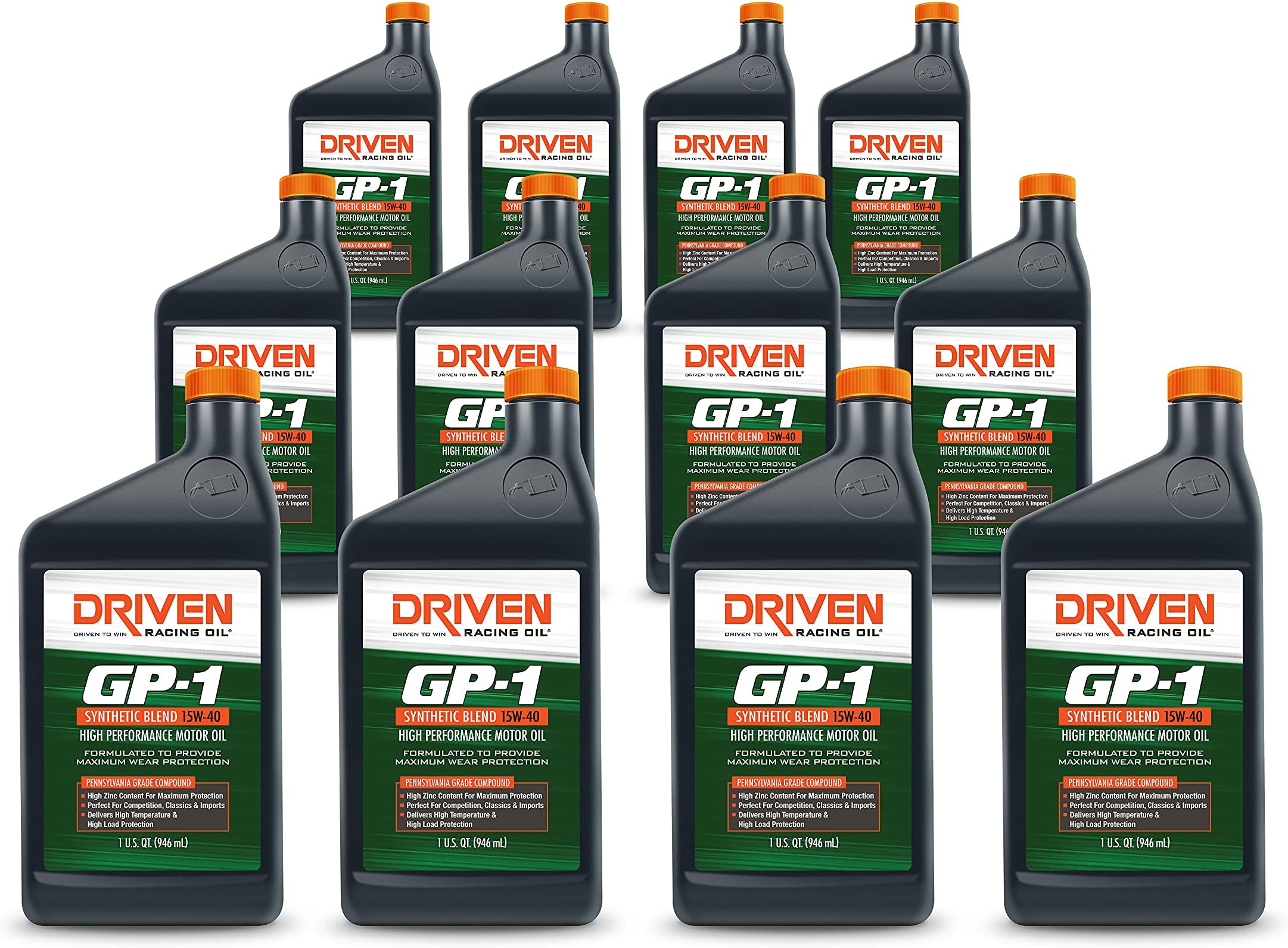 GP-1 Synthetic Blend Motor Oil 15w-40 (12 Quart Bottles)