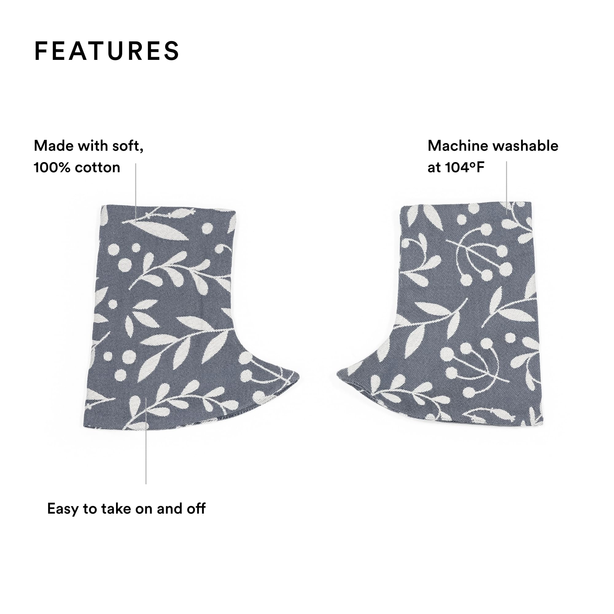Stokke Limas Strap Protector, Floral Slate - Keeps Carrier Fresh & Clean - Machine Washable, 100% Cotton - Compatible with Limas & Flex