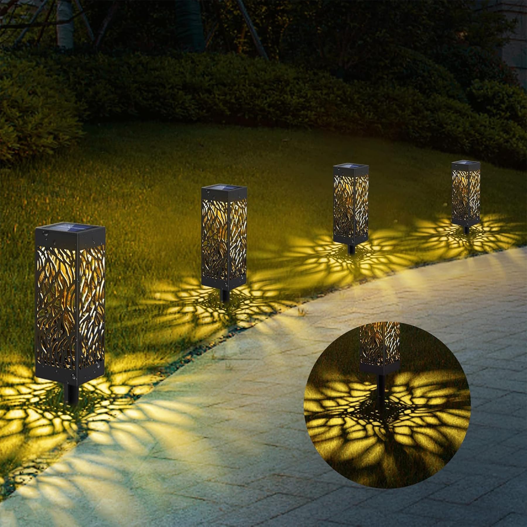 Solarlampen für Außen Garten IP55 Wasserdicht 600mAh Akku Solarleuchten Warmweiß 12 Stück