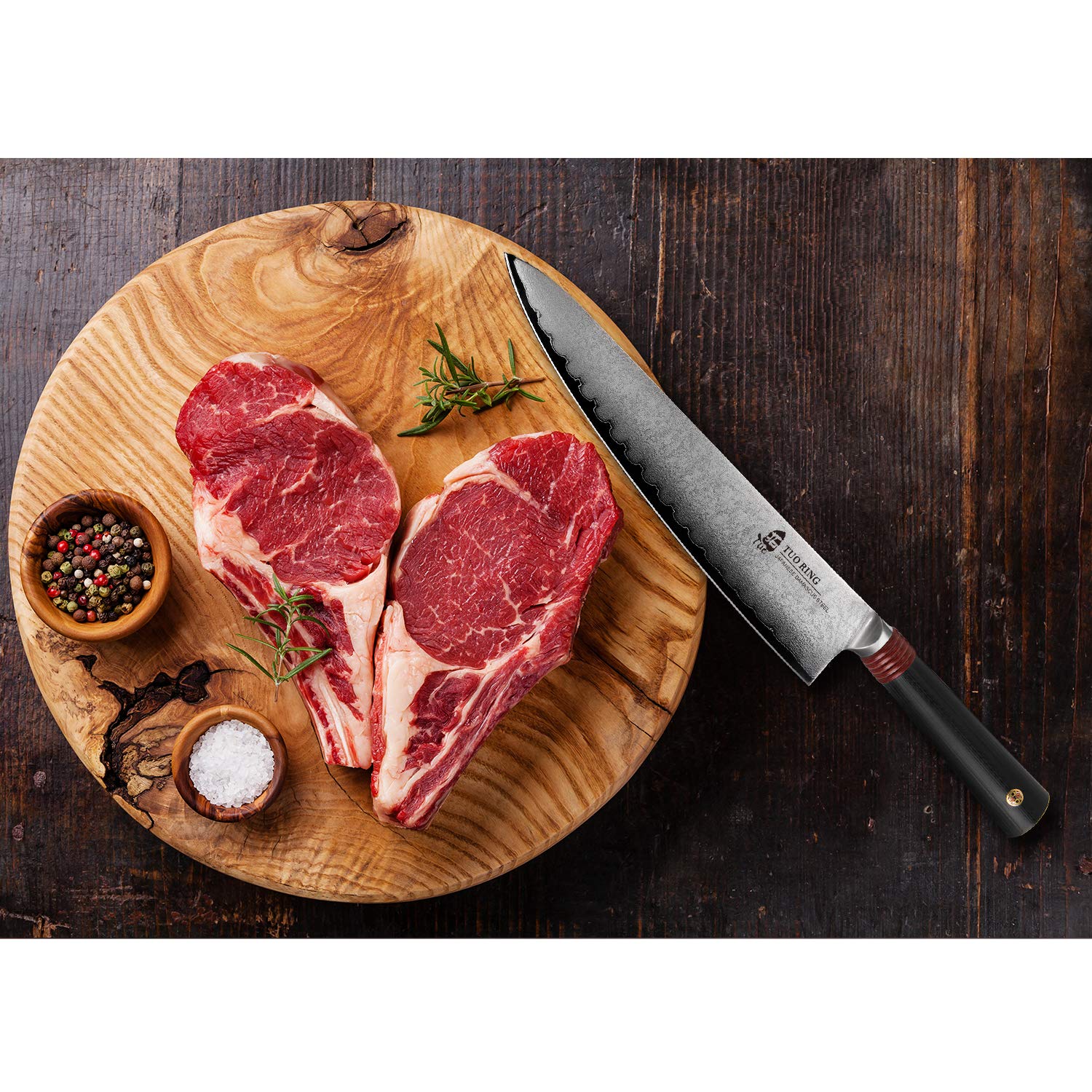 TUO Damascus Chefs Knives 9.5 inch Japanese Kitchen Chef's Knife with