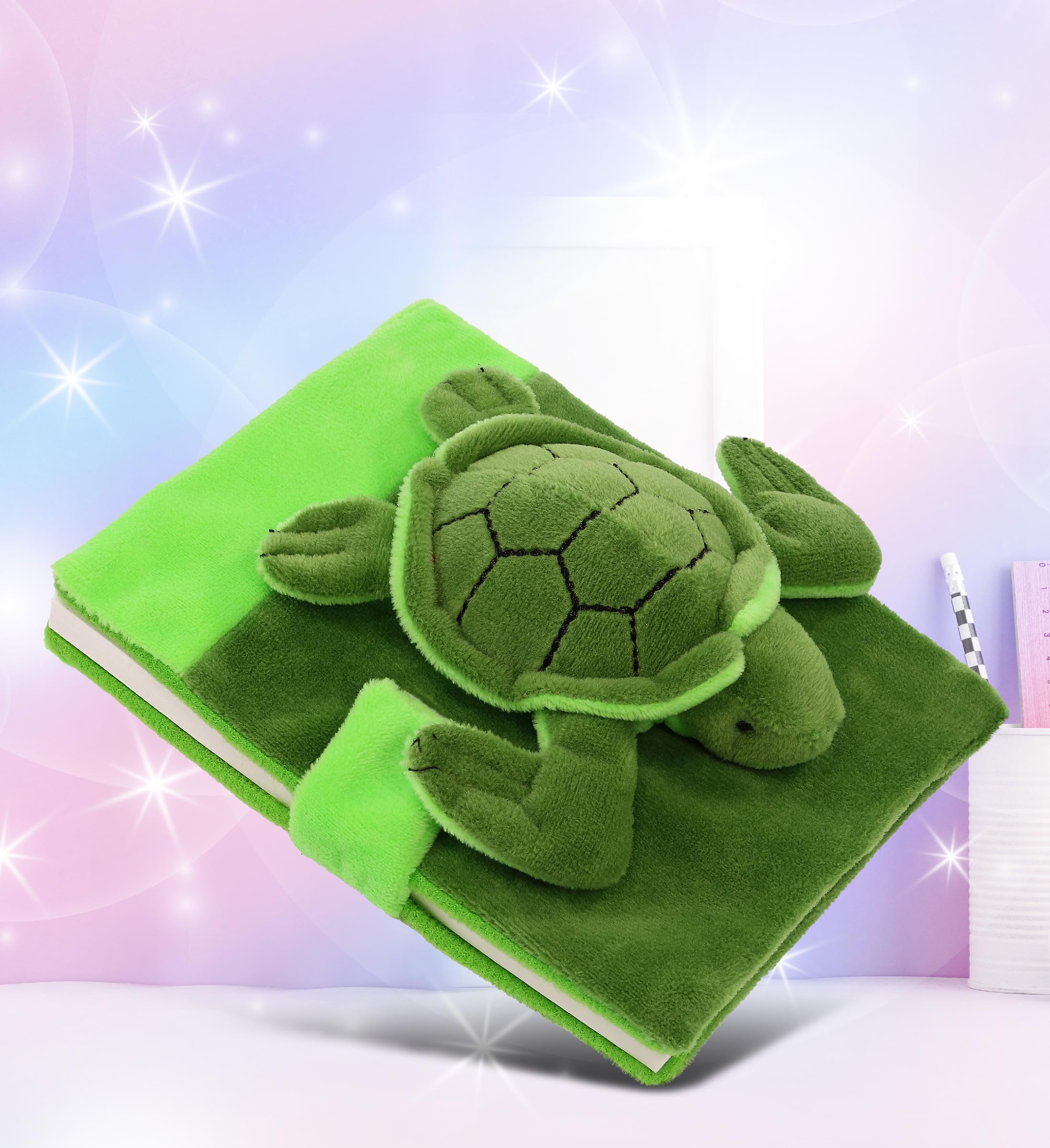DolliBu Sea Turtle Plush Notebook - Sea Turtle Stuffed Animal Girls and Boys Writing Journal, Cute Stationery Notebook, Plush Sea Turtle Notebook Toy with 80 Pages of Writing Journal - 4.5x5.75 Inches - Image 5