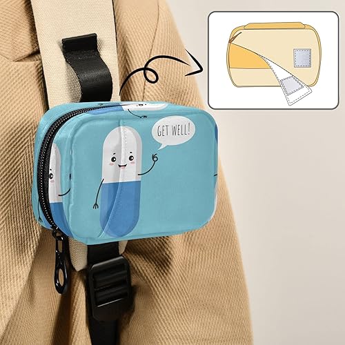 Miniatura 2 de Pastilleros bolsa lindo dibujos animados píldora divertida Get Well vitamina pastillero organizador 7 días contenedor de medicina caso suplemento