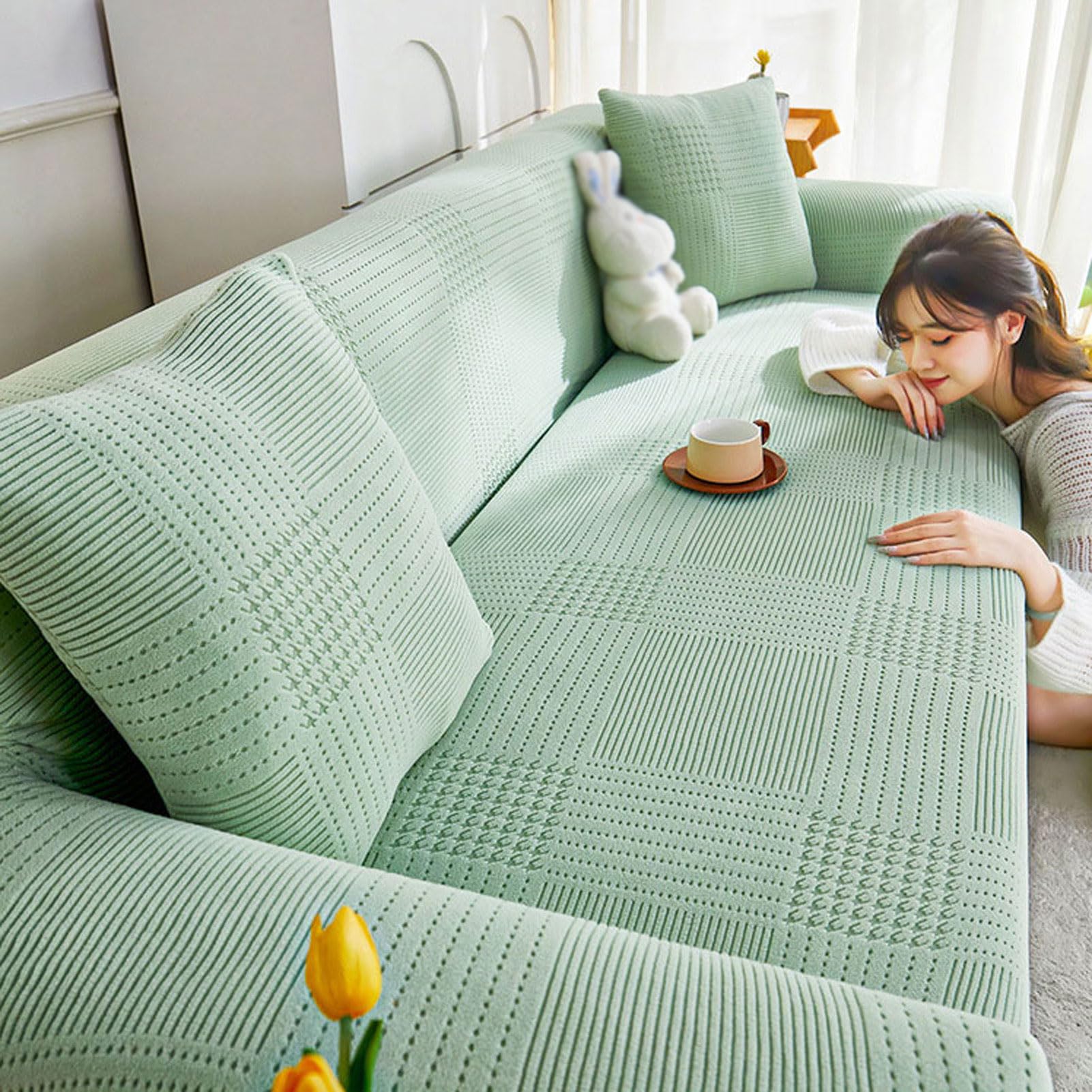 Housse de canapé en velours lavable pour protéger des taches et animaux