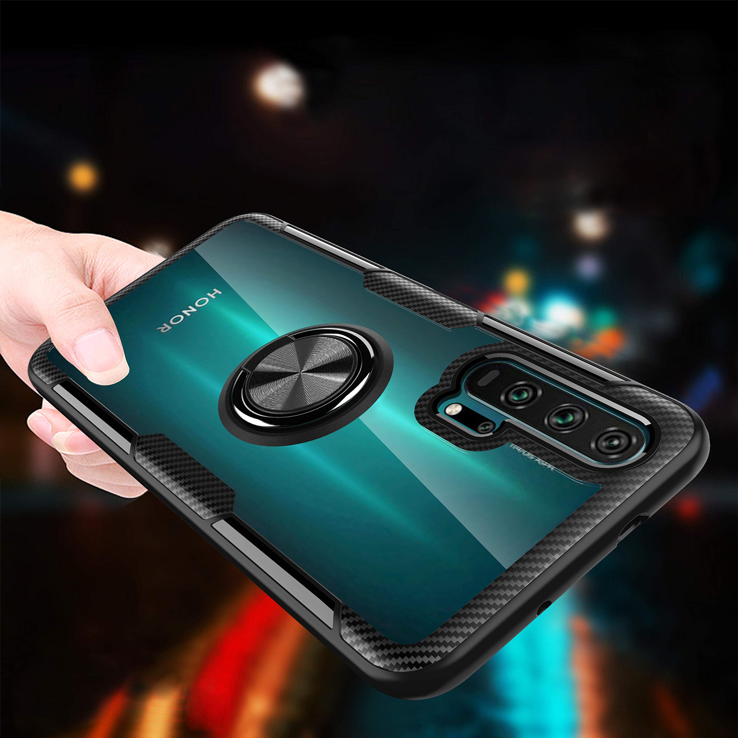 SORAKA Cover Honor 20 Lite Con Anello Porta-Telefono E Supporto Magnetico - Custodia Morbida In TPU Sottile E Antiscivolo