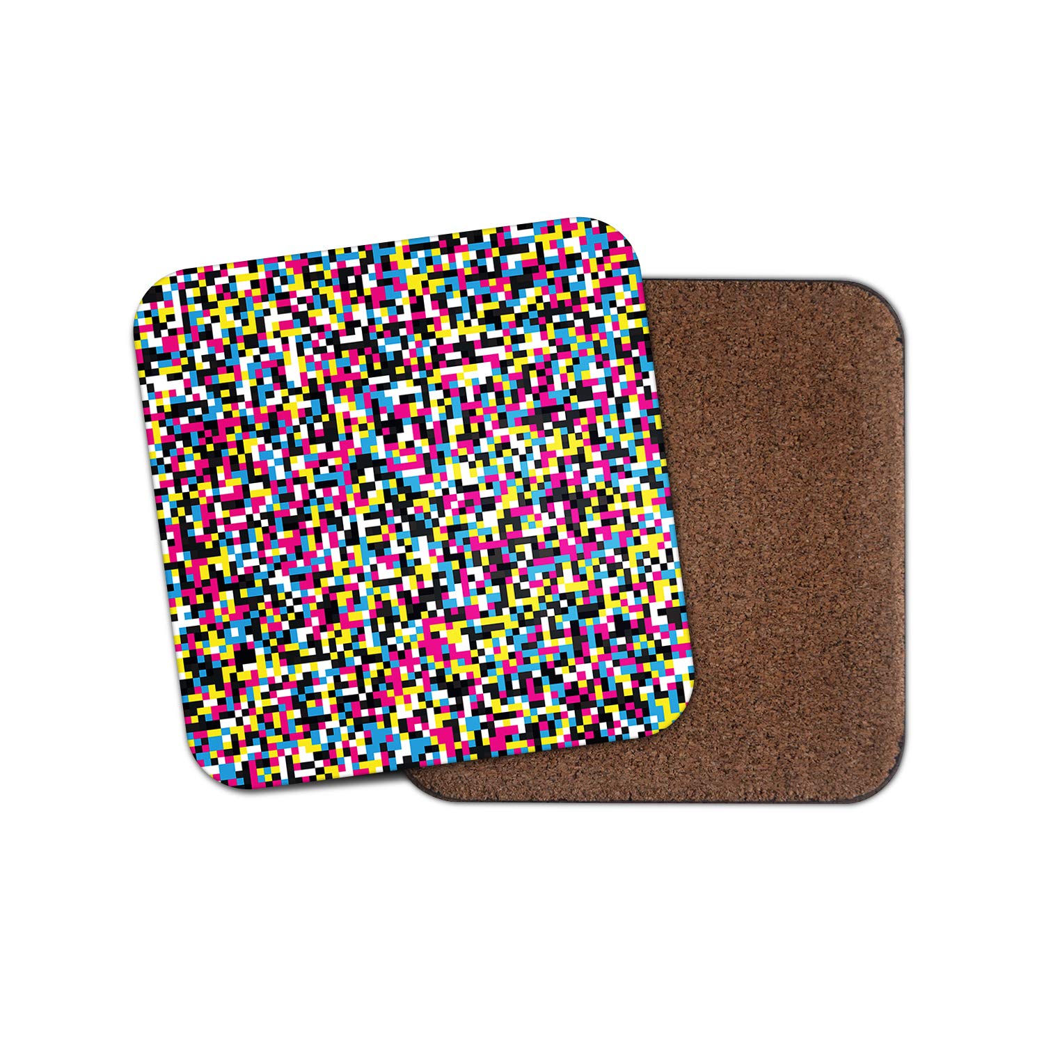 Destinationvinyl Multicolor 1 X Funky Pixels Coaster - Pixel Gaming Gamer Brother Kids Dad Fun #13232