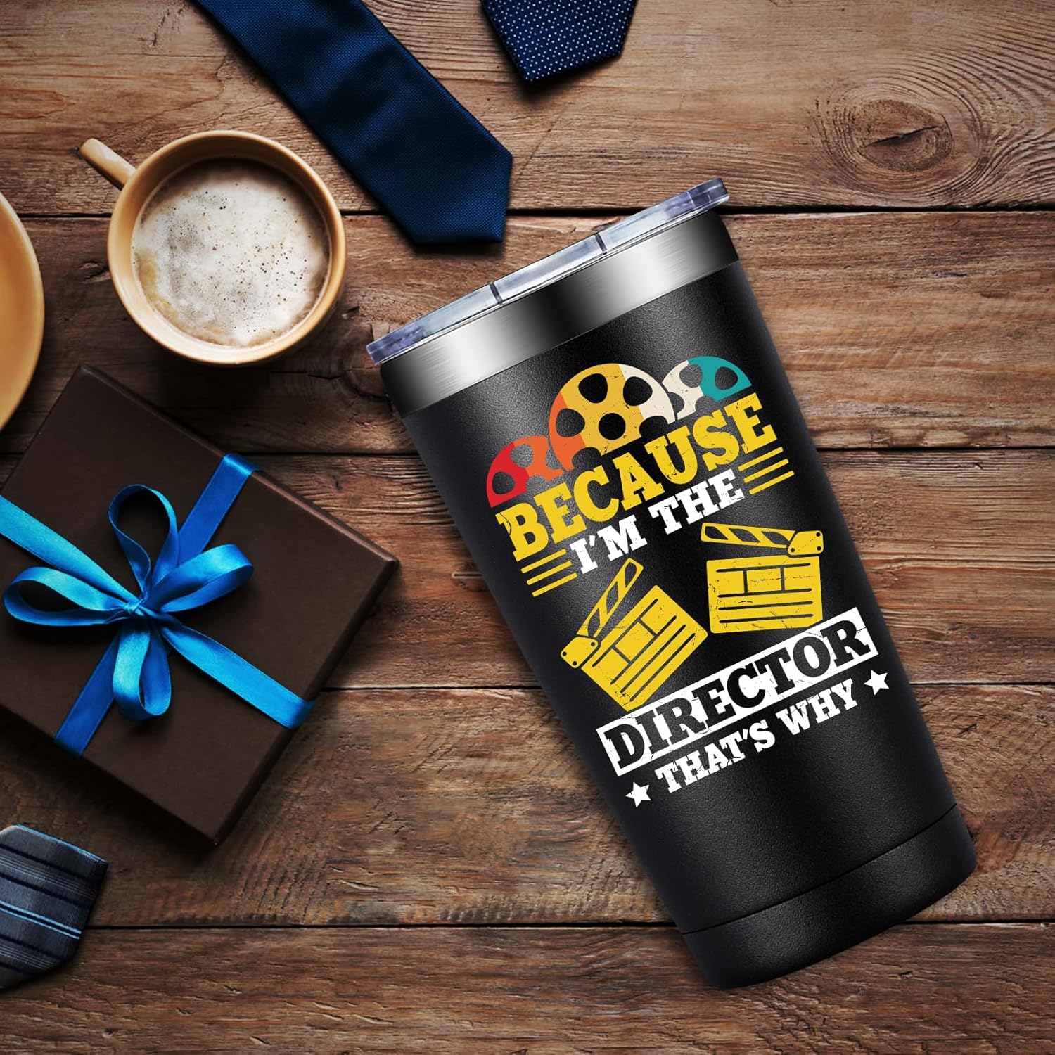 SpenMeta Director Gifts for Men, Women - Christmas Birthday Gifts for Band, Filmmaker, Movie, Theatre Directors - 20oz Because I Am The Director That's Why Tumbler Cup - Image 4