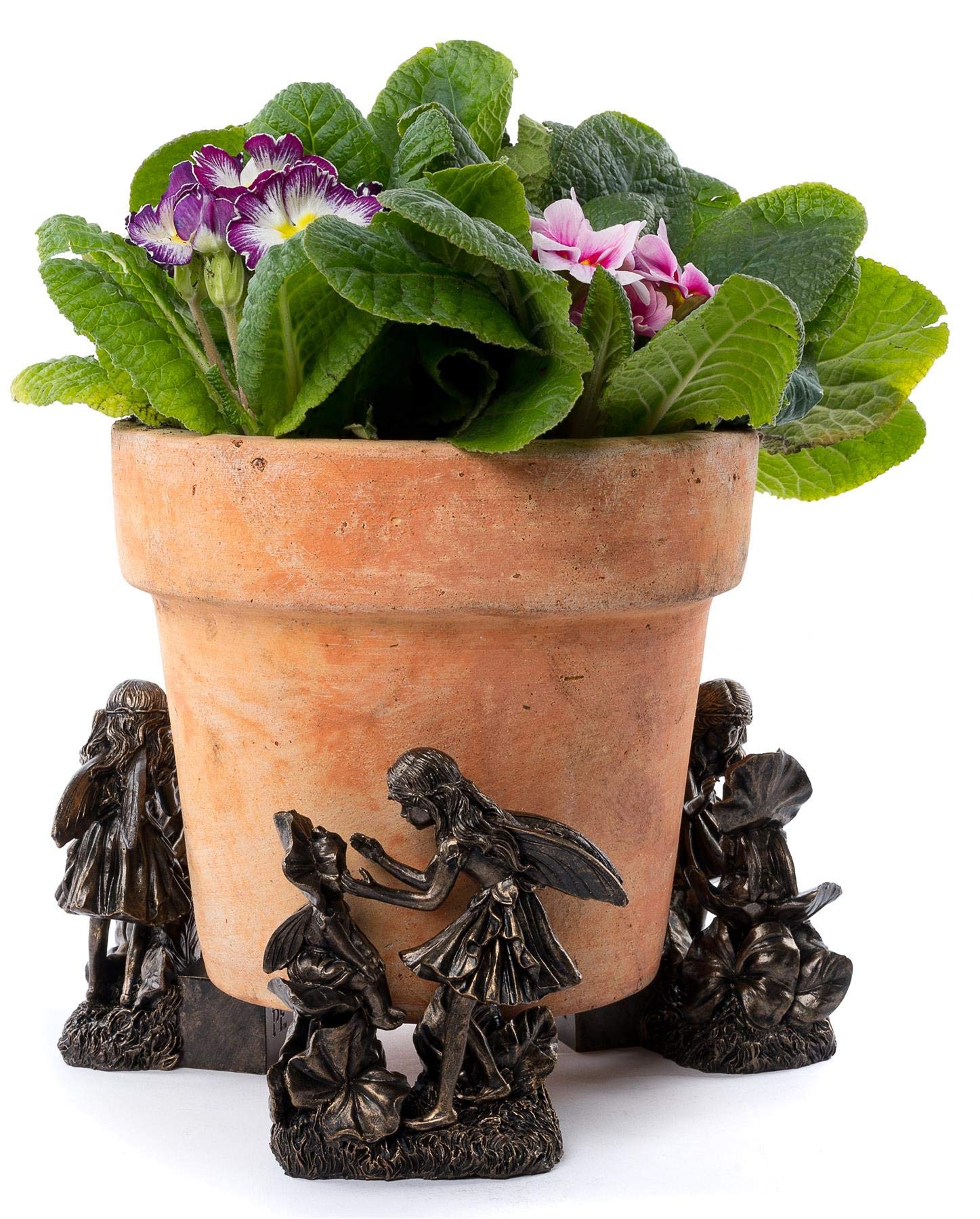 Potty Feet Bronze Flower Fairies Sweet Pea Fairy Figures Plant Pot Feet - Planter Support - Handmade Decorative Ornaments - 3Pcs