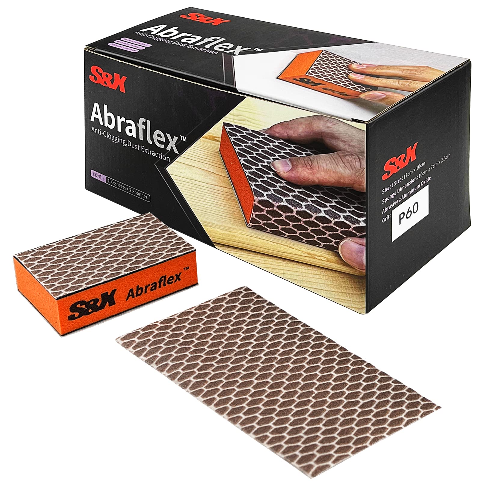 100-Pack Washable Sanding Sponge Set - Coarse, Medium, Fine Grits For All Sur - View #2